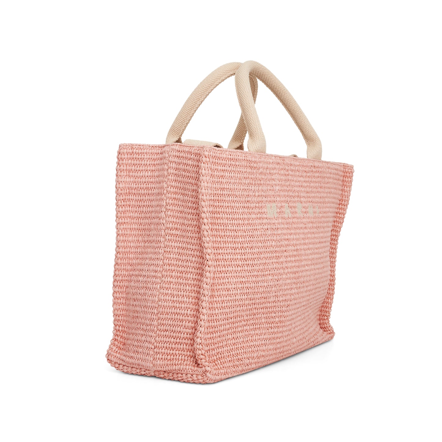 Raffia Small Shopping Bag in Pink
