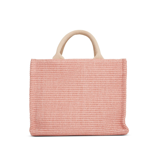 Raffia Small Shopping Bag in Pink