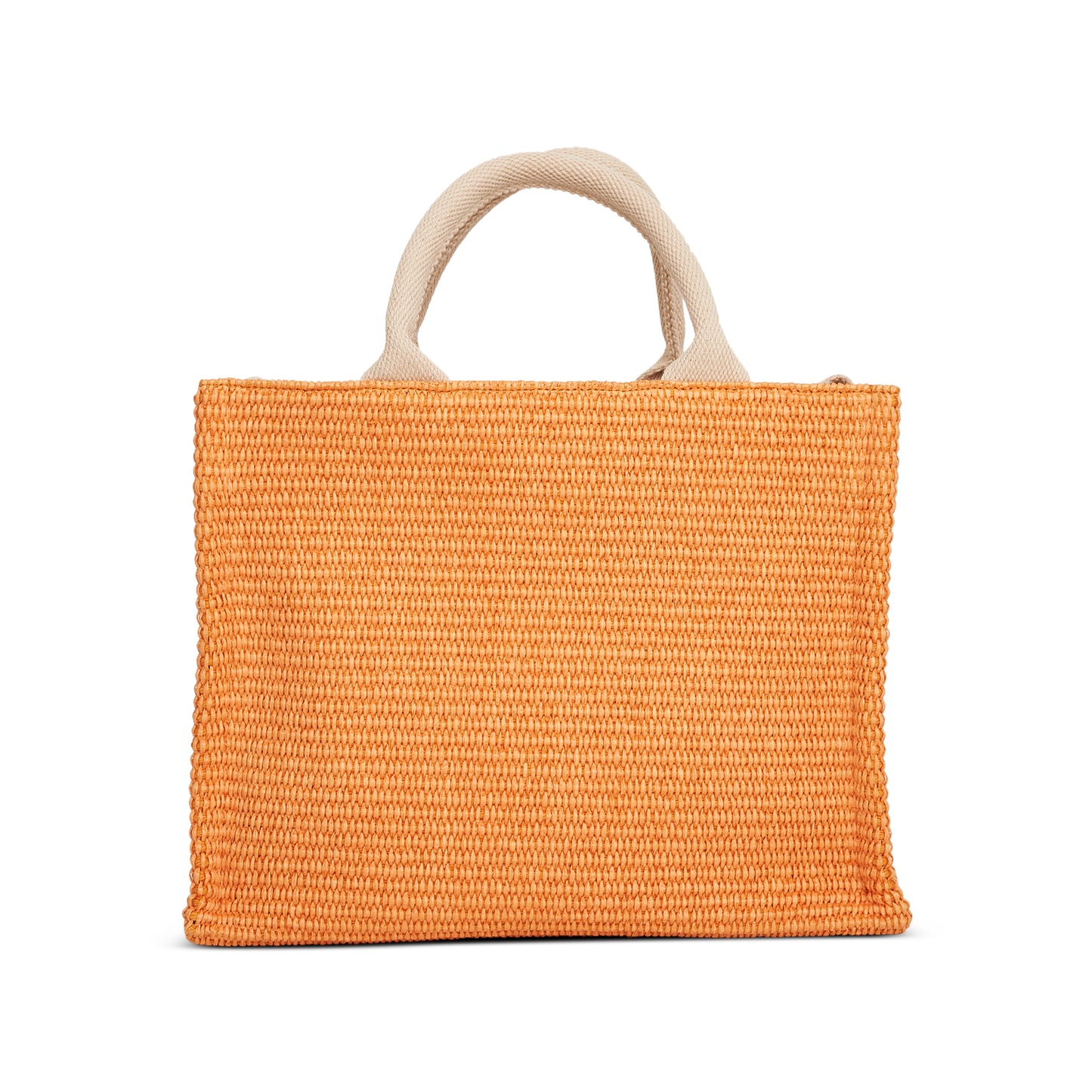 Raffia Small Shopping Bag in Orange