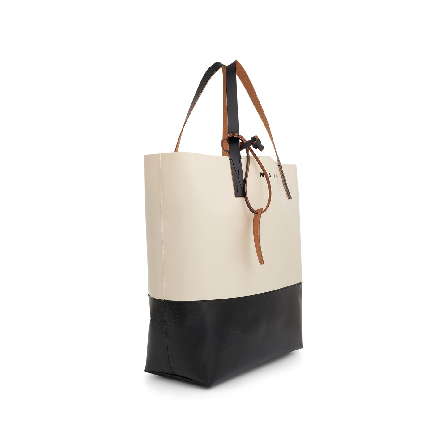 Tribeca Shopping Bag in Silk White/Black