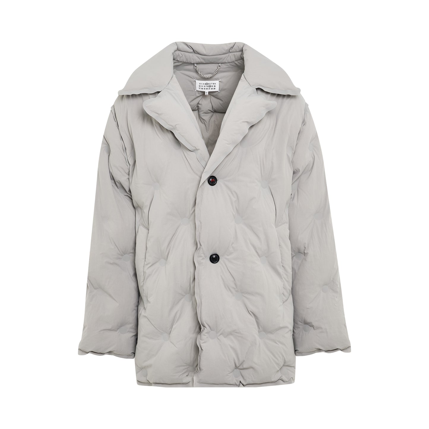 Recycled Nylon Padded Coat in Pearl Grey