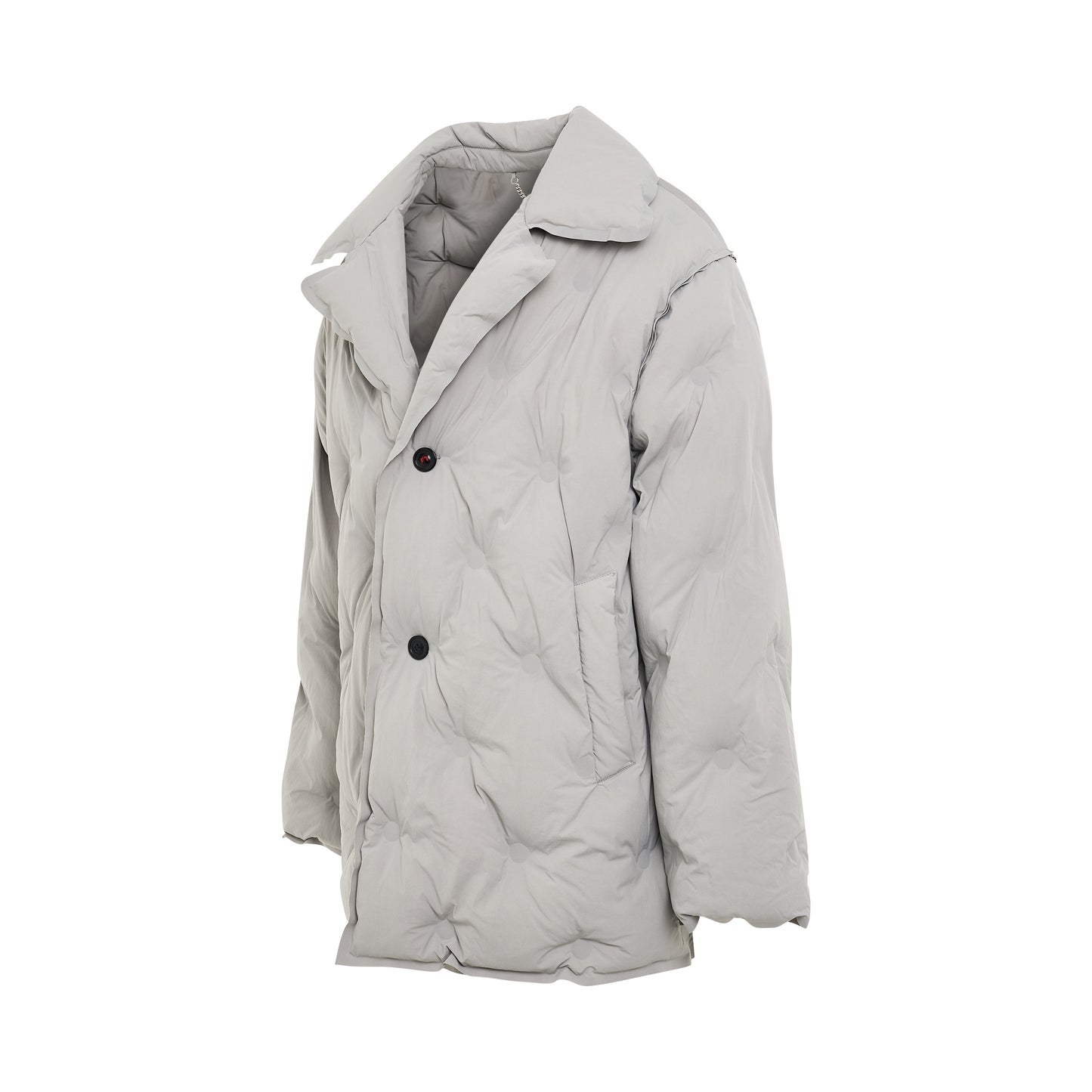 Recycled Nylon Padded Coat in Pearl Grey