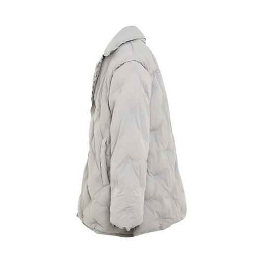 Recycled Nylon Padded Coat in Pearl Grey