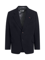 Maison Margiela Herringbone Wool Jacket in Navy