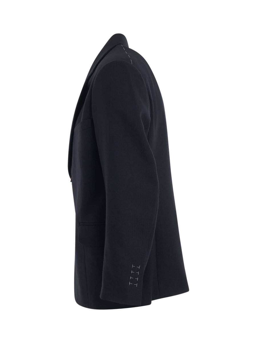 Maison Margiela Herringbone Wool Jacket in Navy