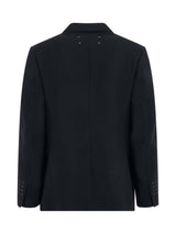 Maison Margiela Herringbone Wool Jacket in Navy