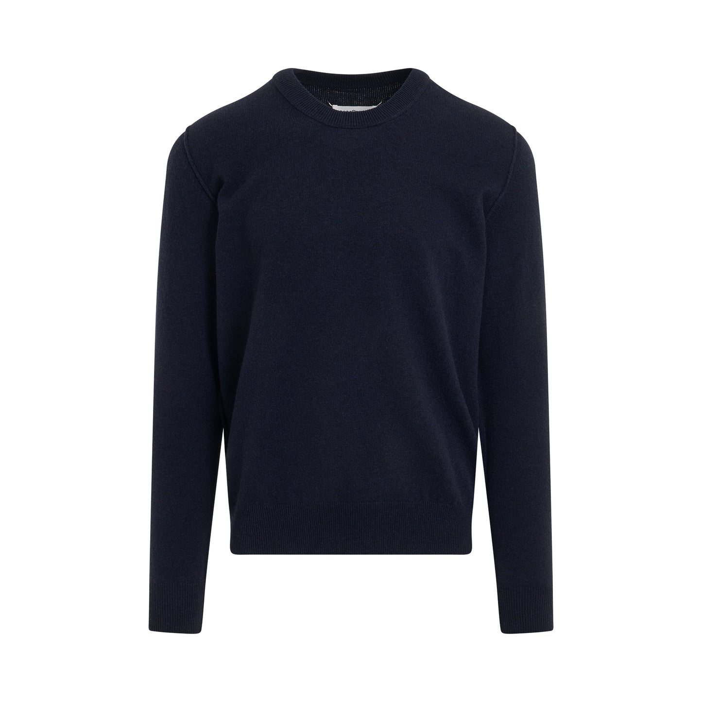 Classic Crew-Neck Knit Sweater in Navy