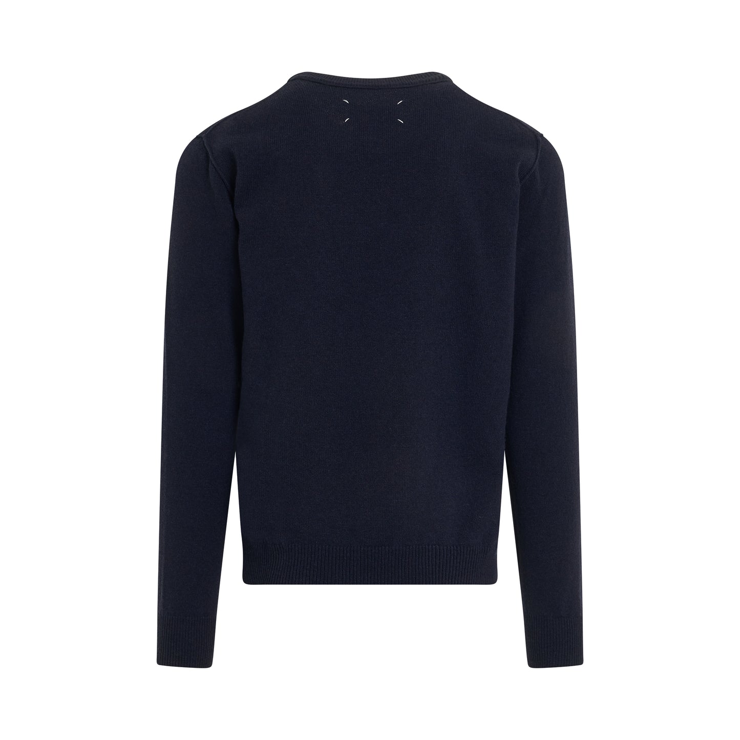 Classic Crew-Neck Knit Sweater in Navy