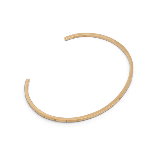 Numerical Cuff 2mm Bracelet in Yellow Gold