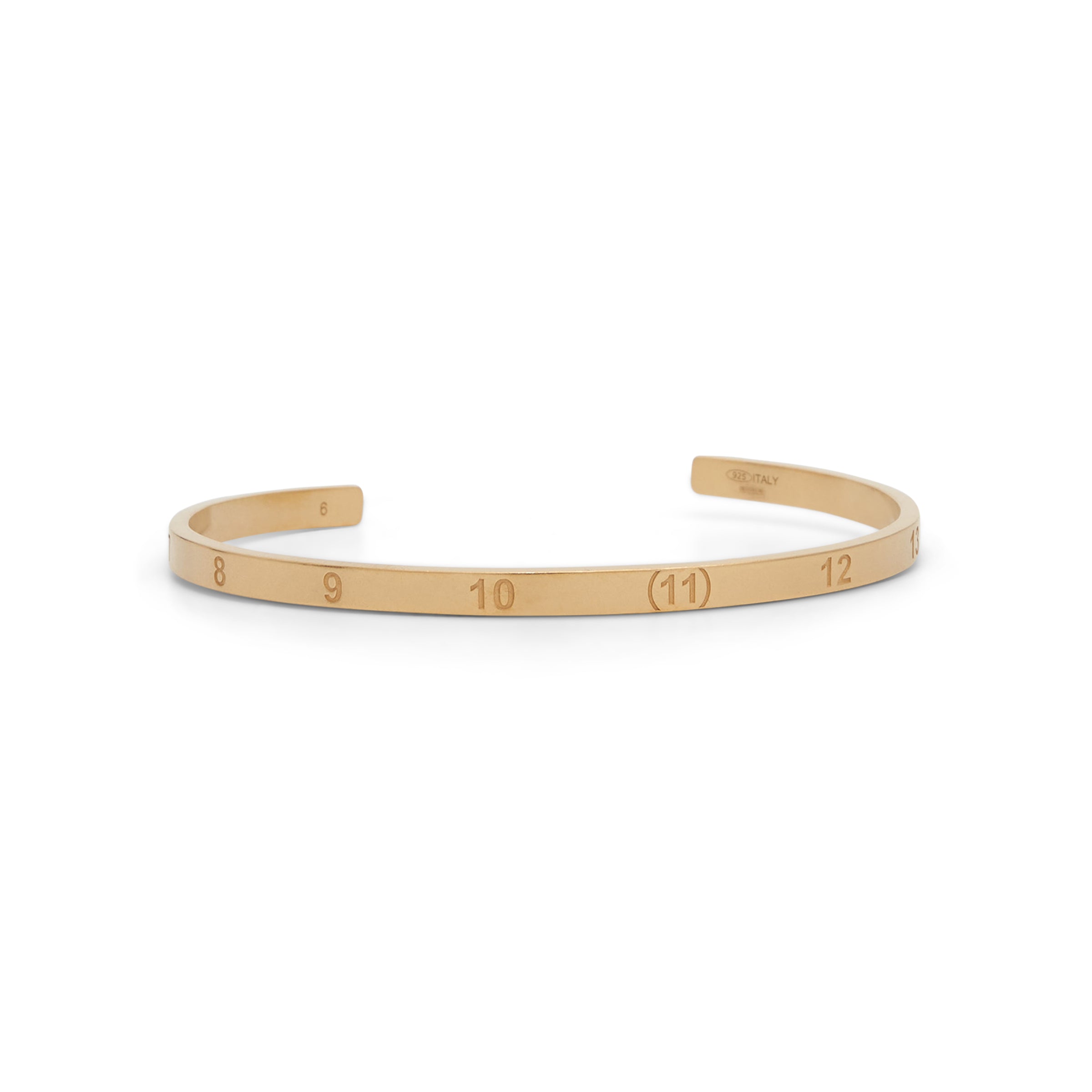 Numerical Cuff 4mm Bracelet in Yellow Gold