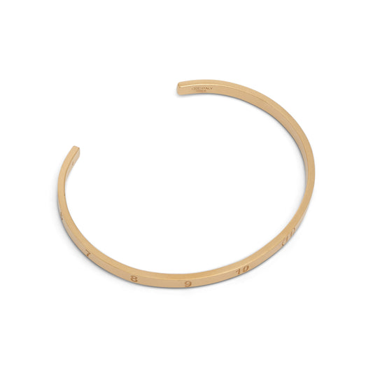 Numerical Cuff 4mm Bracelet in Yellow Gold