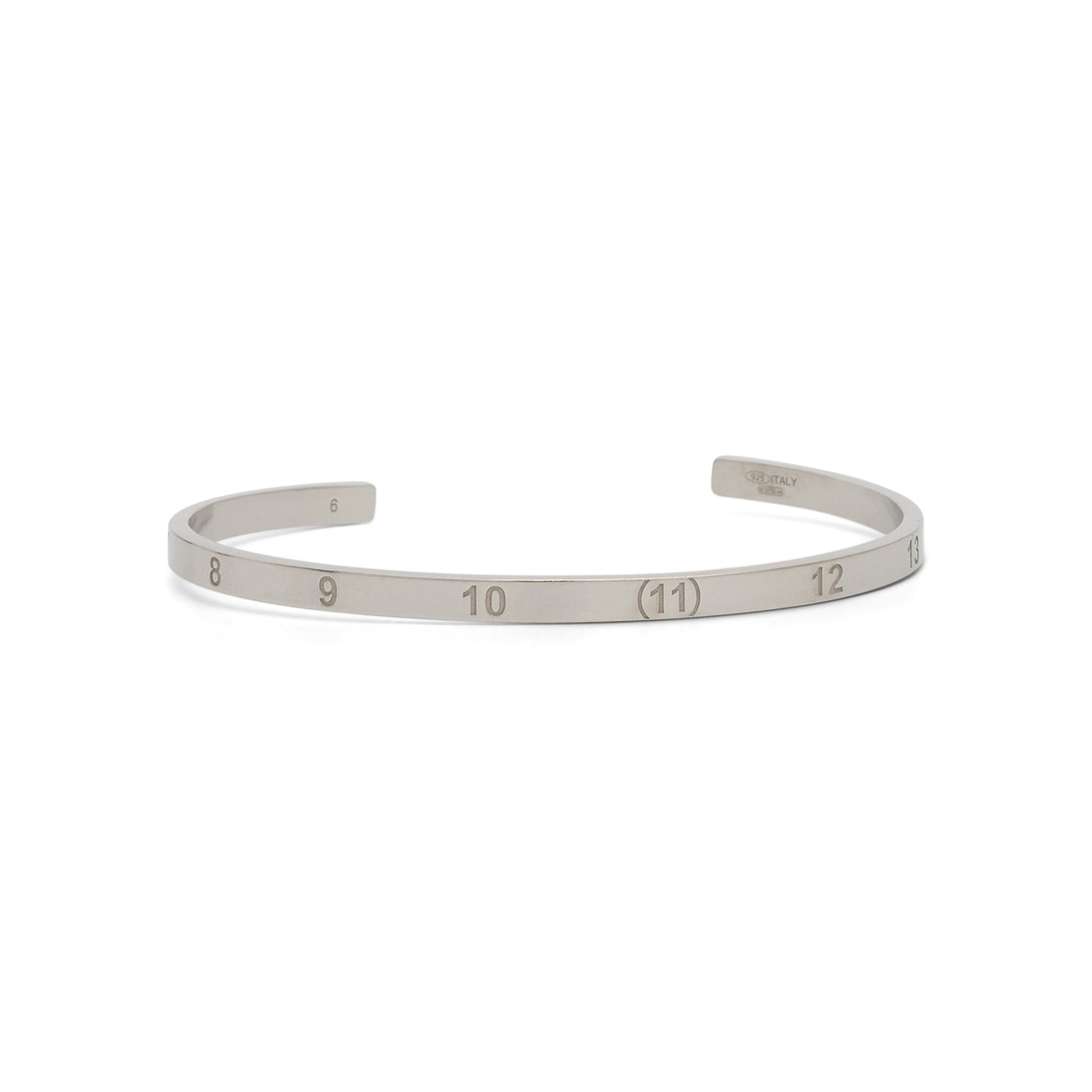 Numerical Cuff 4mm Bracelet in Silver