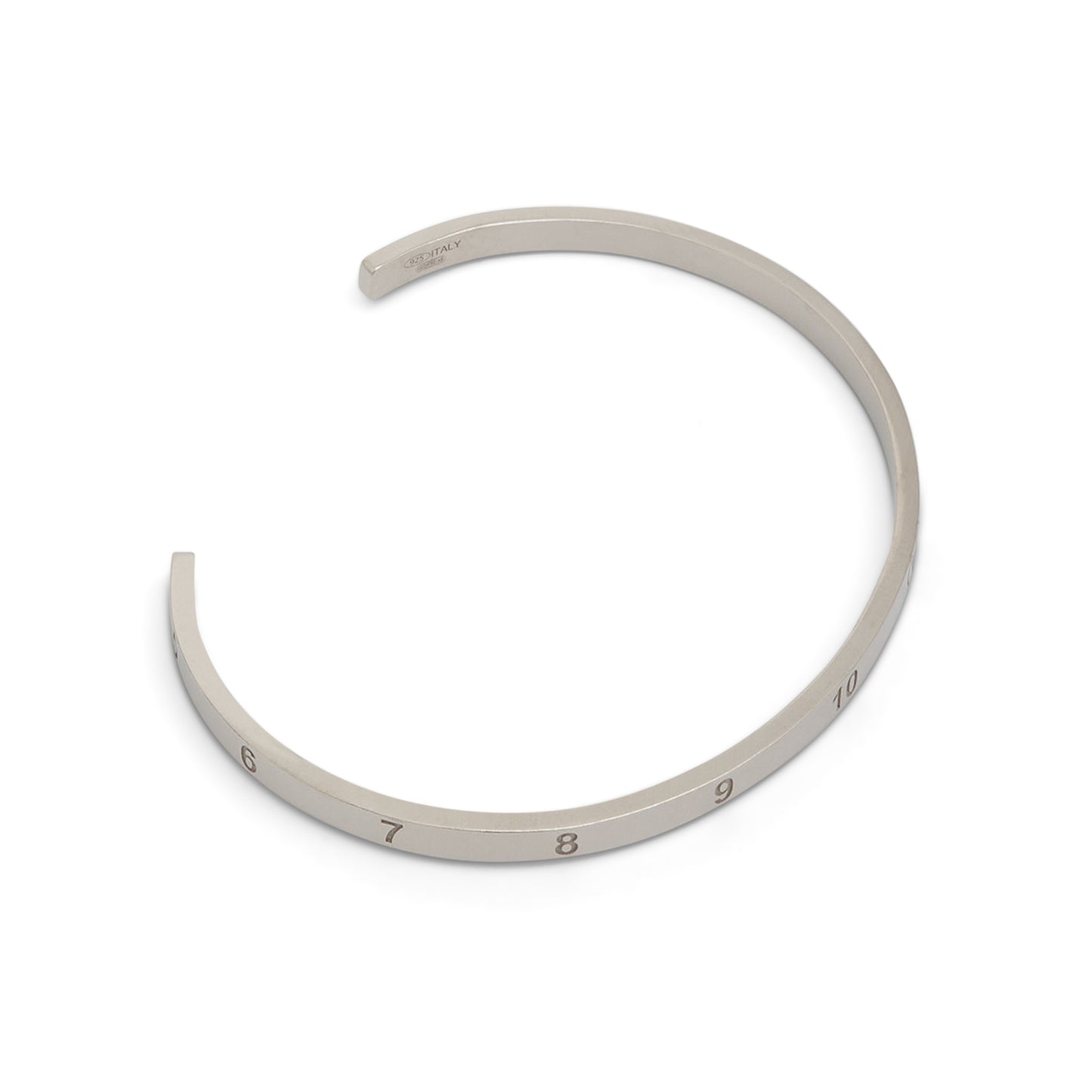 Numerical Cuff 4mm Bracelet in Silver