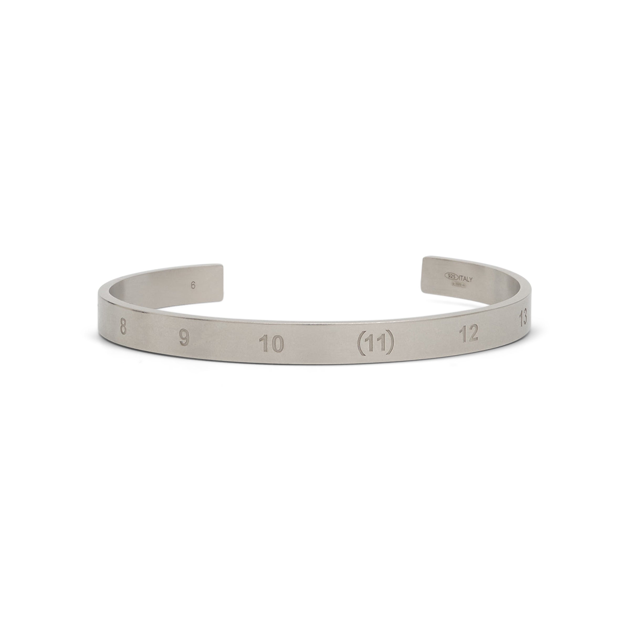Numerical Cuff 6.5mm Bracelet in Silver