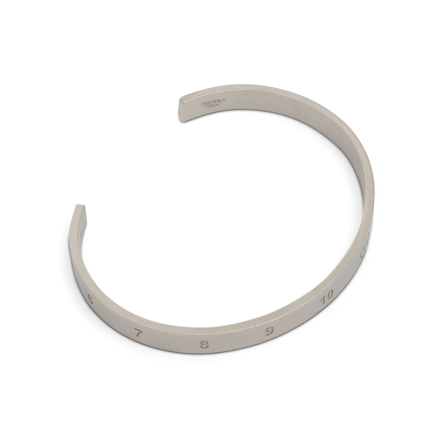 Numerical Cuff 6.5mm Bracelet in Silver