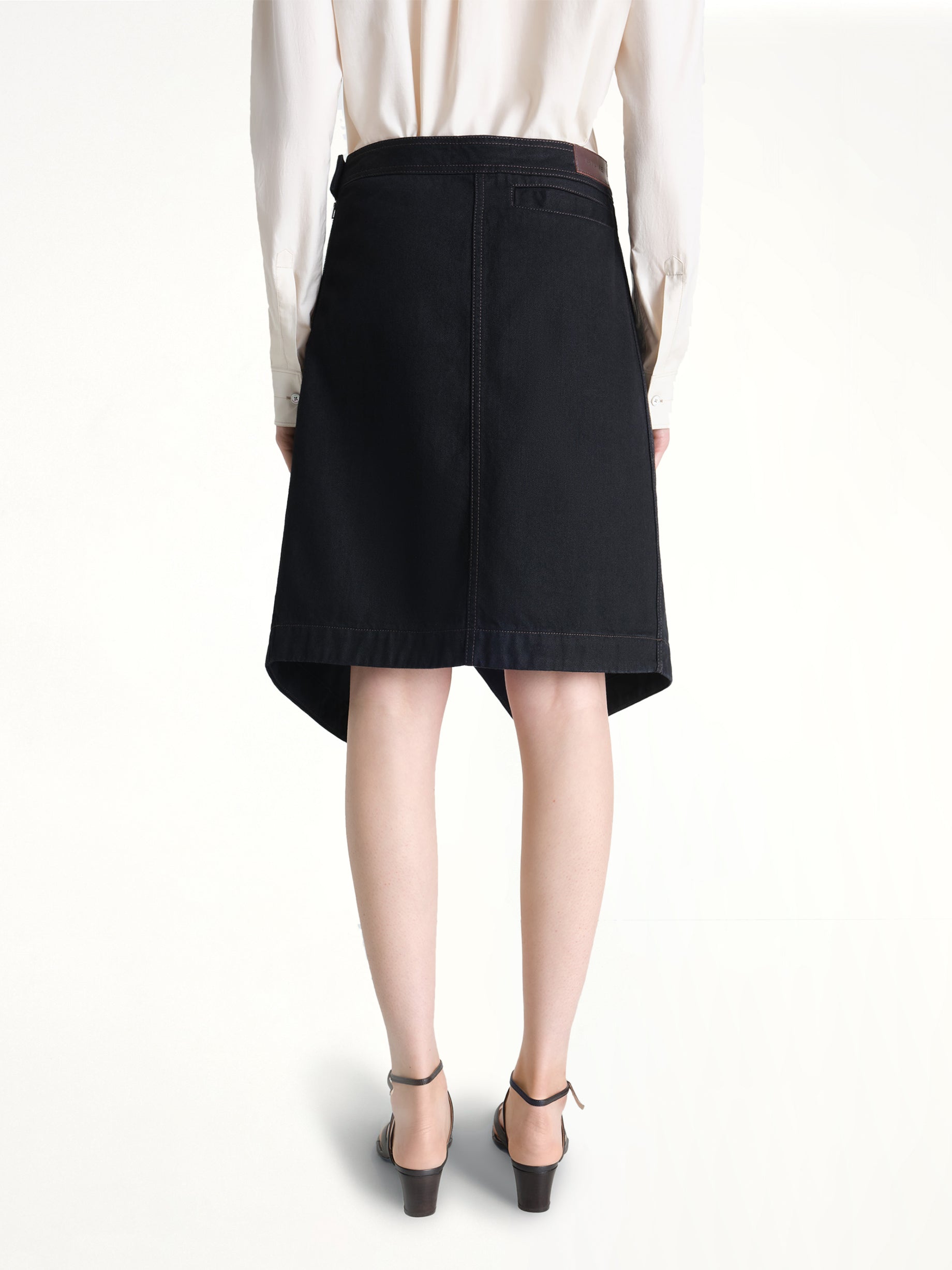 블랙 비대칭 숏 스커트