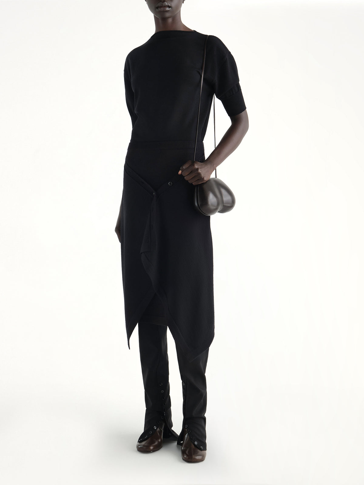 Buttoned Skirt in Black