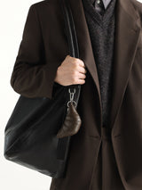 Soft Nappa Mini Croissant Keyring in Otter