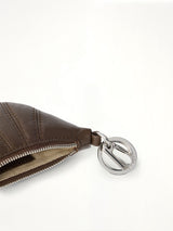 Soft Nappa Mini Croissant Keyring in Otter