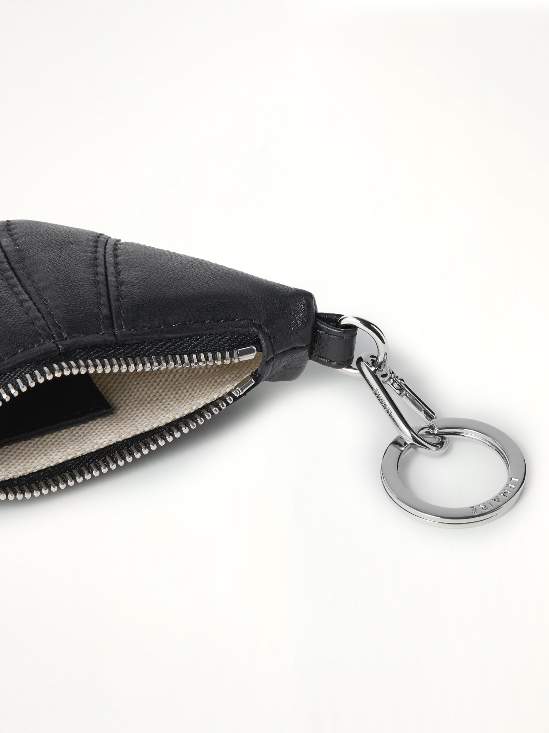 Mini Croissant Soft Nappa Keyring in Dark Chocolate