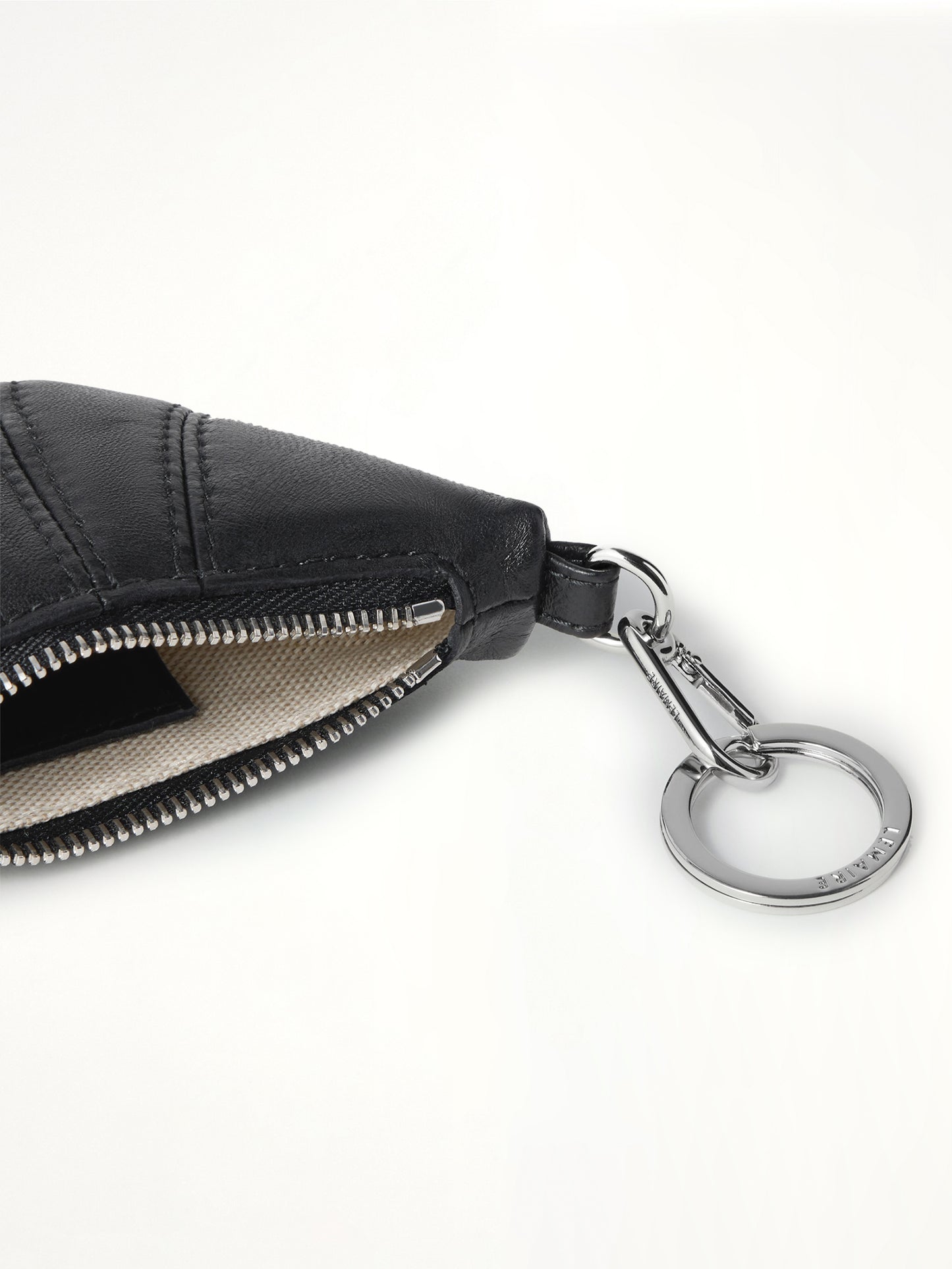 Mini Croissant Soft Nappa Keyring in Dark Chocolate