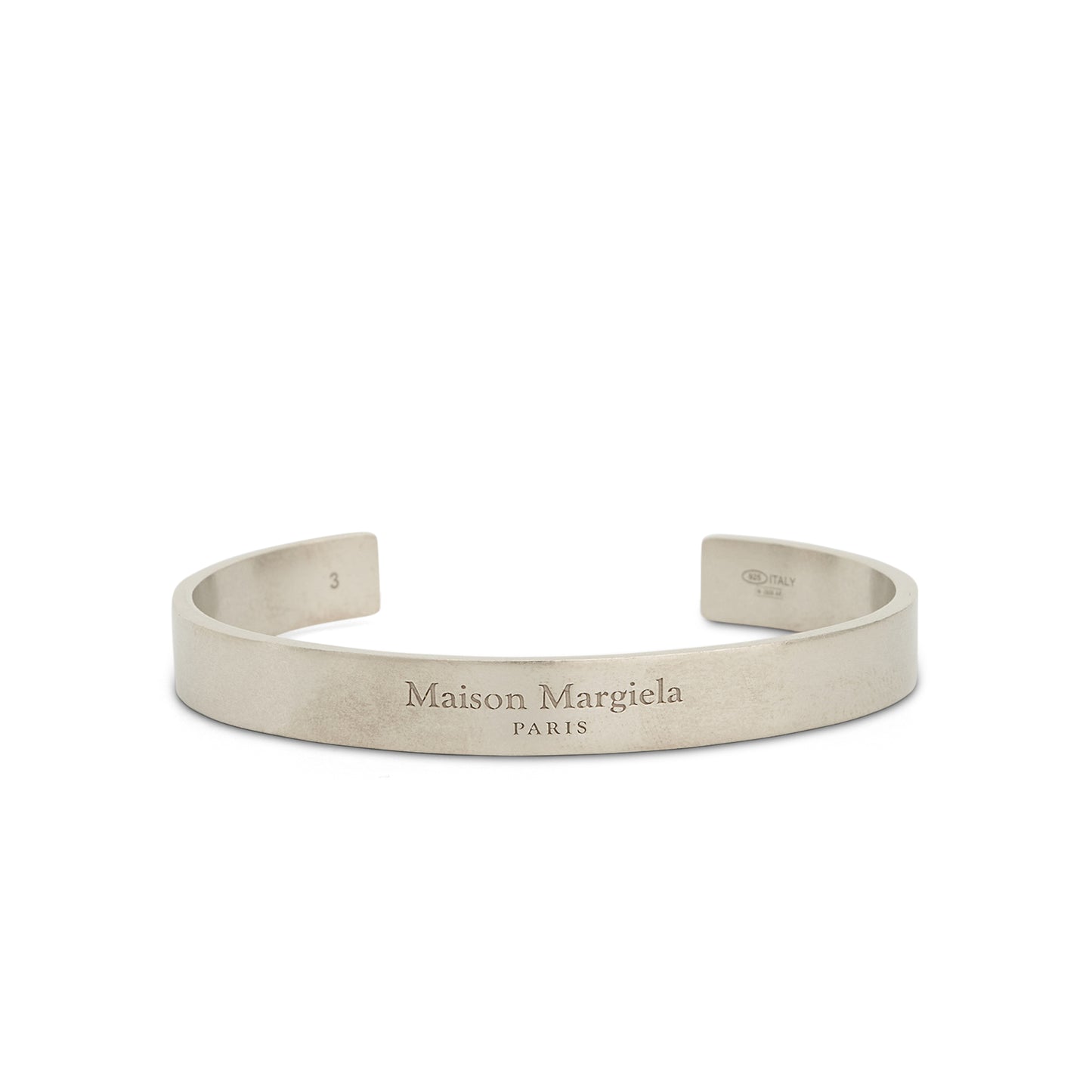 Large Margiela Logo Cuff Bracelet in Silver