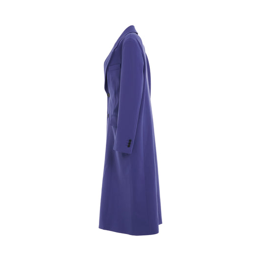 Single Breasted Jersey Coat in Darkviolet