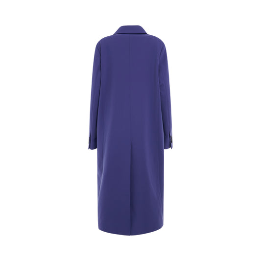 Single Breasted Jersey Coat in Darkviolet