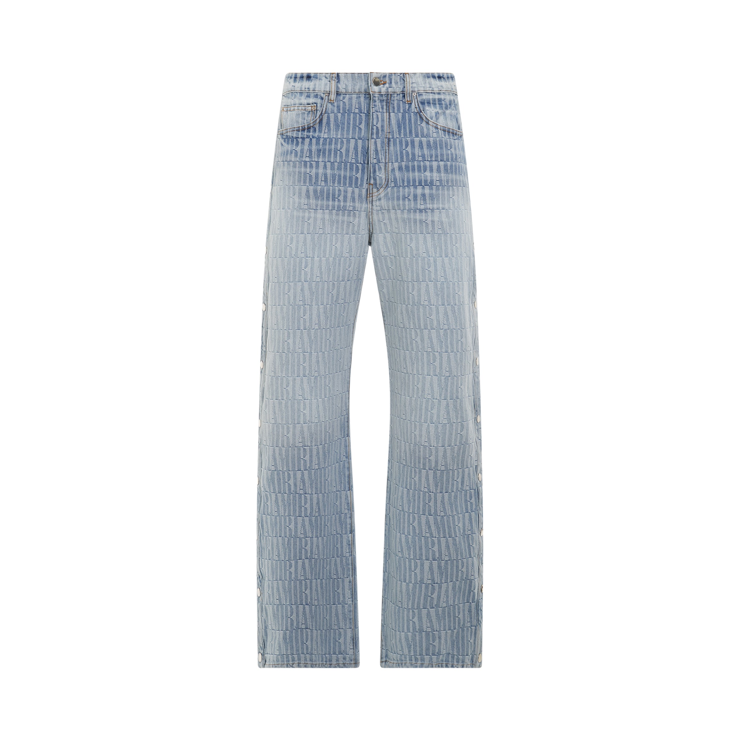 Jacquard Snap Off Pant in Stone Indigo Denim