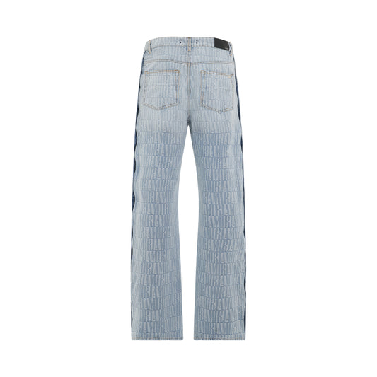 Jacquard Snap Off Pant in Stone Indigo Denim