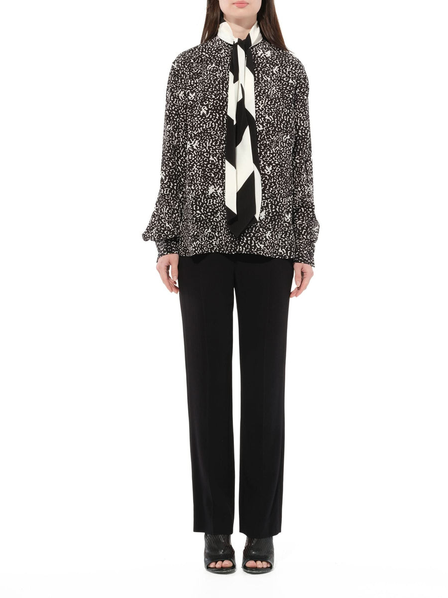 Shirt With Scarf in Black