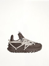 Rick Owens x Moncler Trail Grip Megalace Sneaker in Dark Dust Side View | RICK OWENS