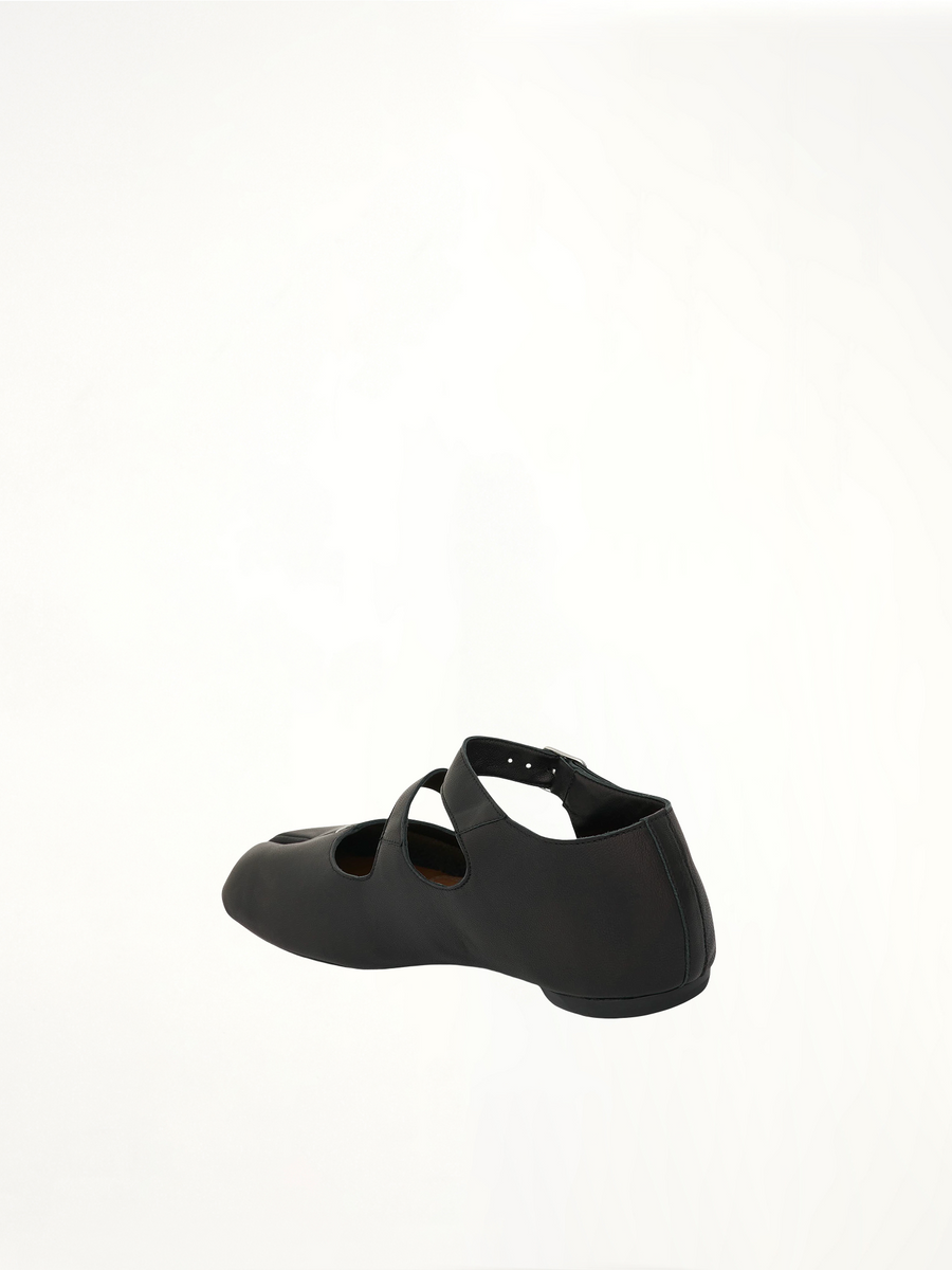 Tabi Double Strap Ballerina Shoes in Black