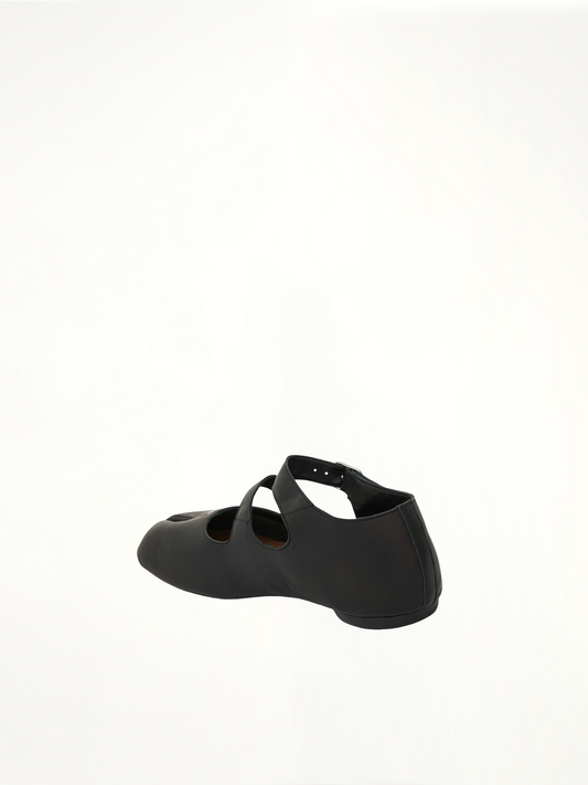 Tabi Double Strap Ballerina Shoes in Black