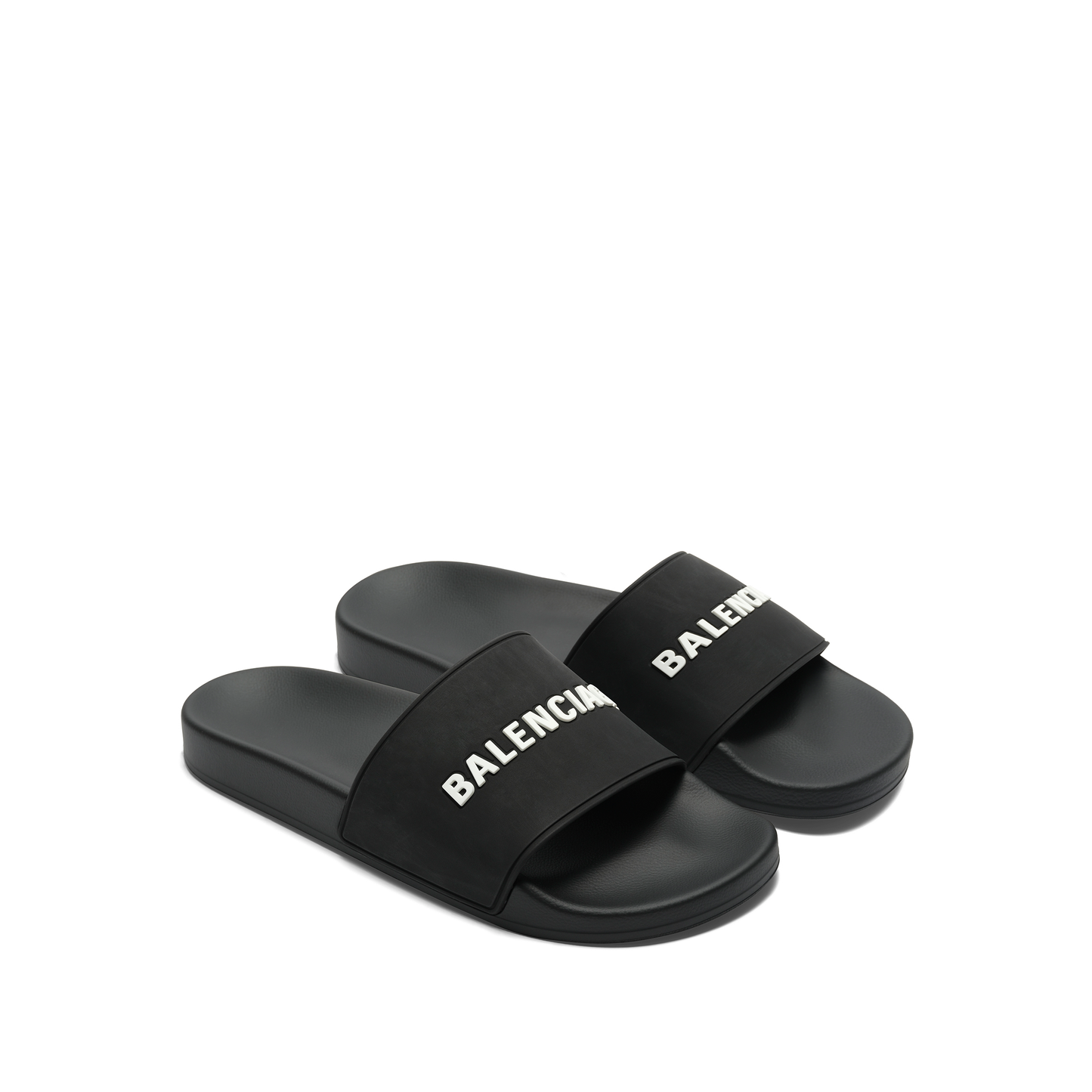 3D Logo Pool Slide Sandal in Black White