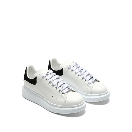 Larry Oversized Suede Sneakers in White/Black