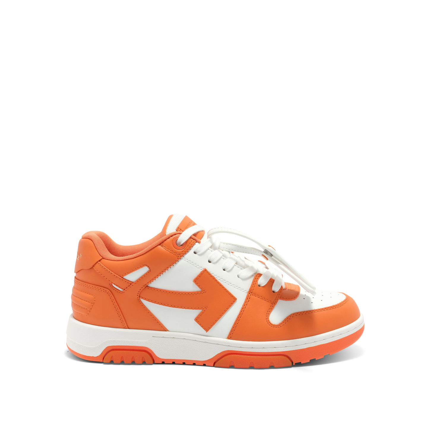 Out of Office Calf Leather Sneakers in White/Orange