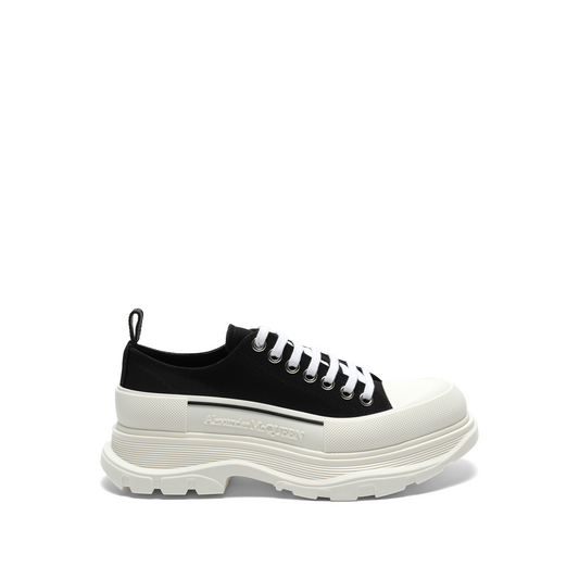 Tread Slick Canvas Lace-Up Shoes in Black/White