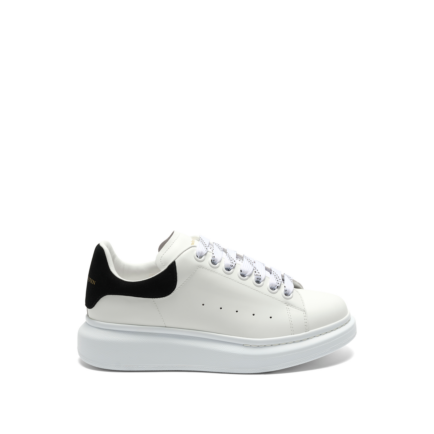Larry Oversized Sneakers in White/Black Suede