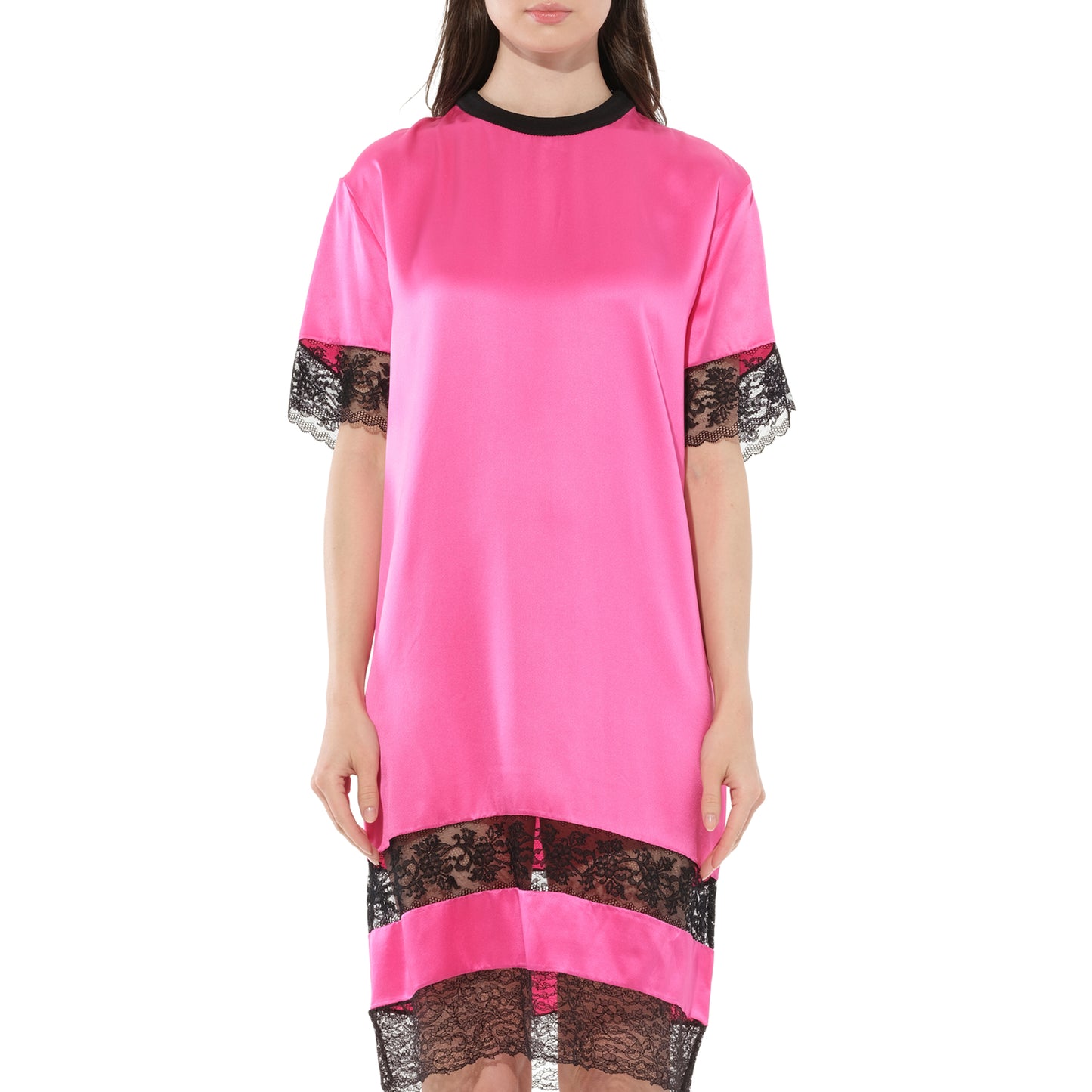 Silk Dress in Fushia