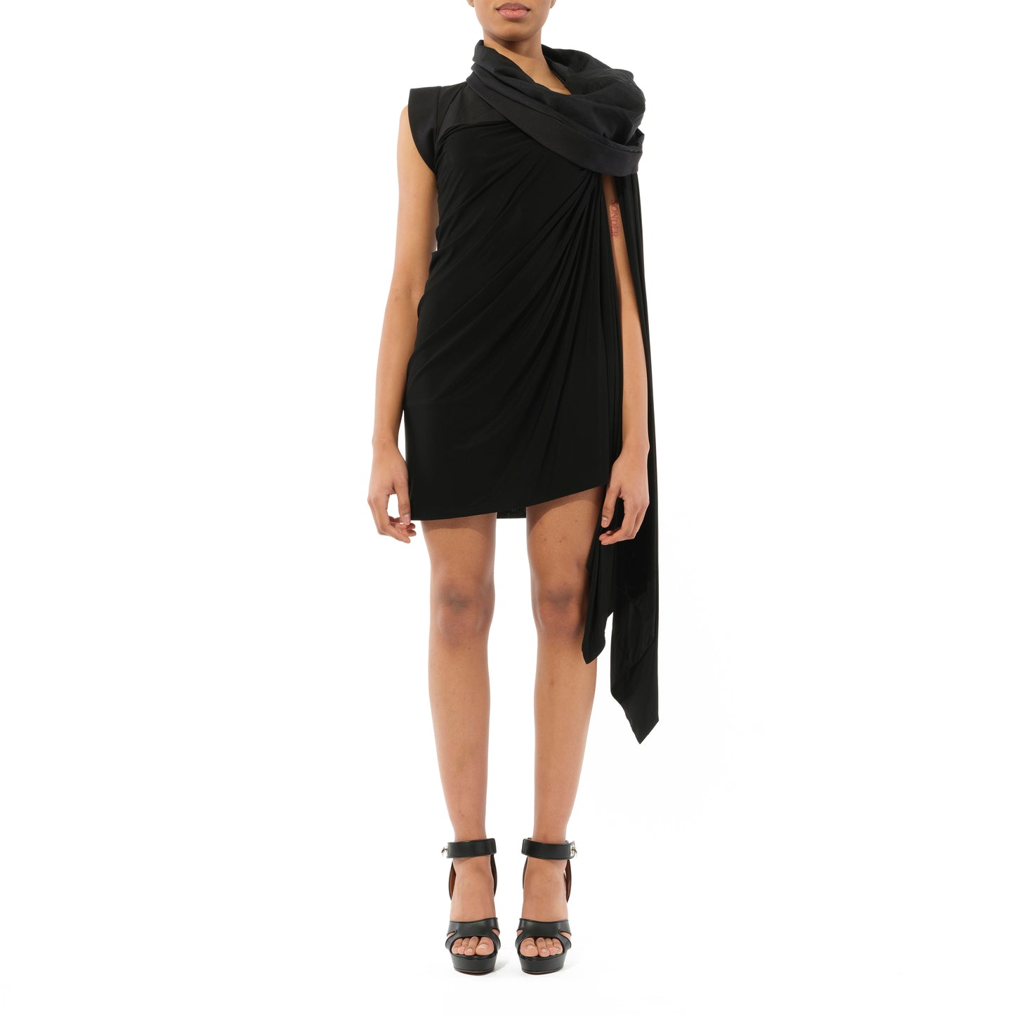 Sleeveless Toga Top in Black