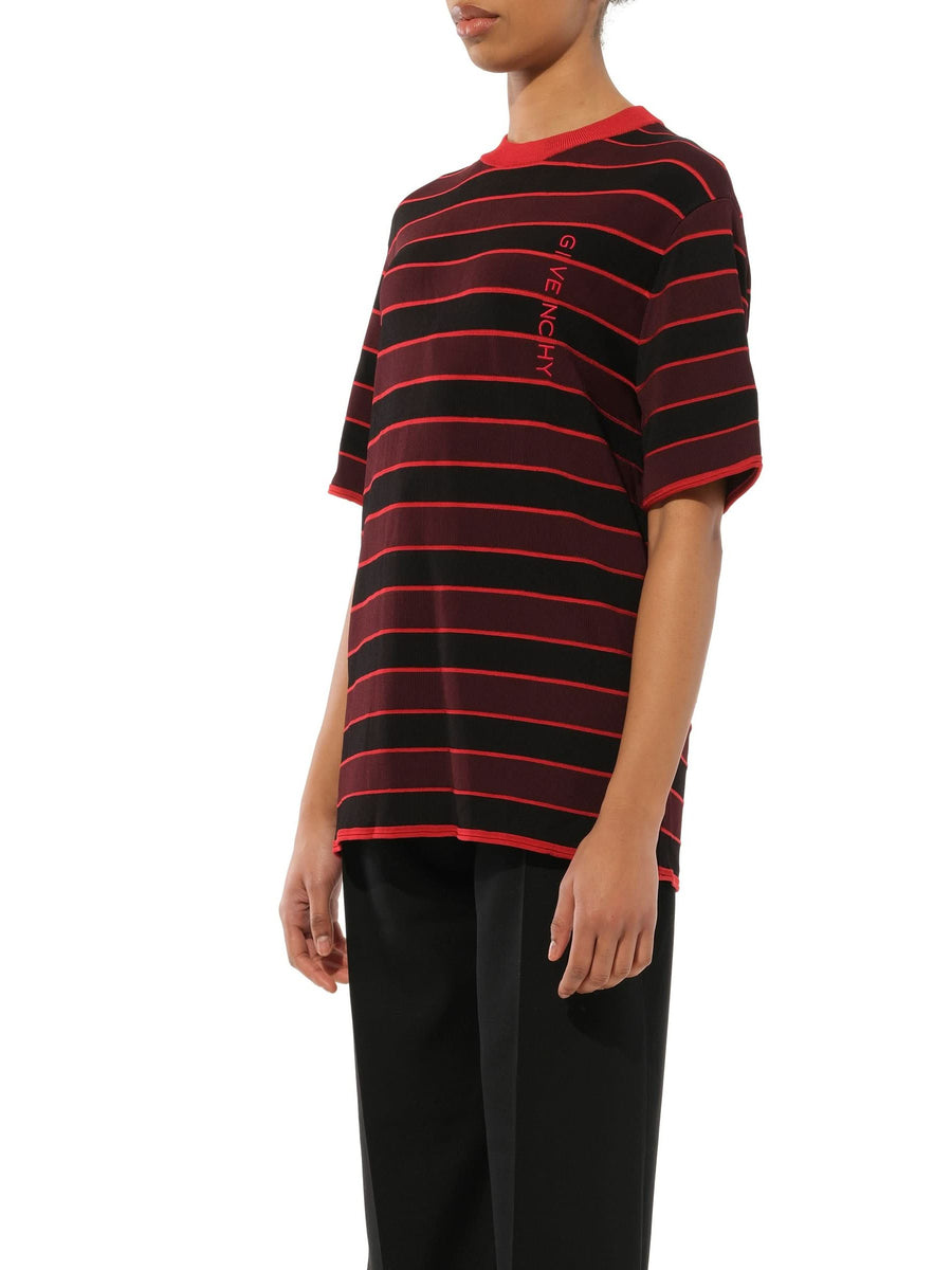 Striped Sweater in Burgundy/Black