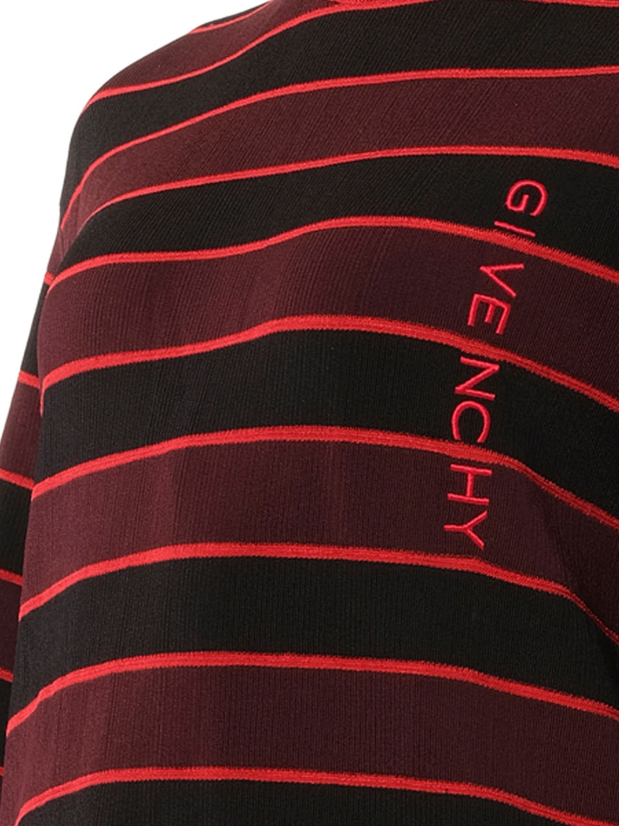 Striped Sweater in Burgundy/Black