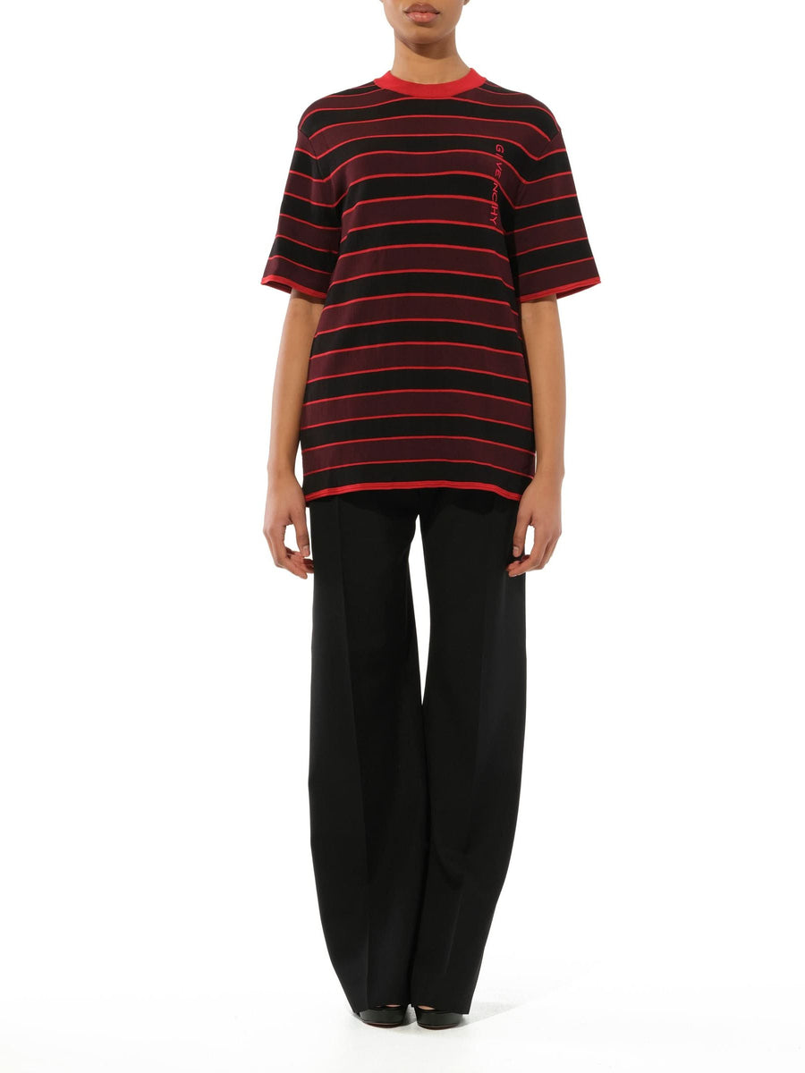 Striped Sweater in Burgundy/Black