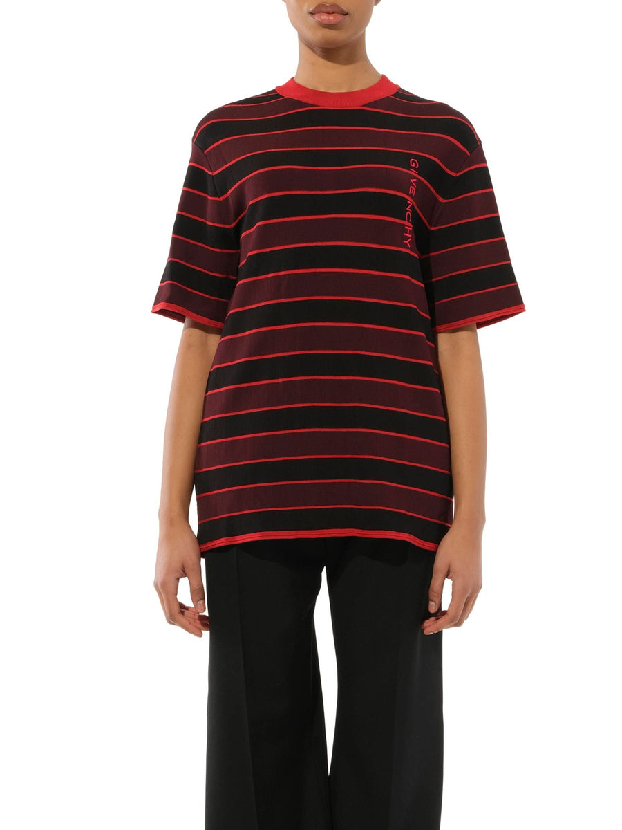 Striped Sweater in Burgundy/Black
