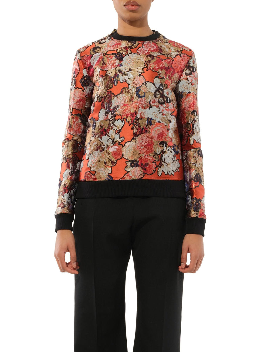 Flower Sweatshirt in Orange/Black
