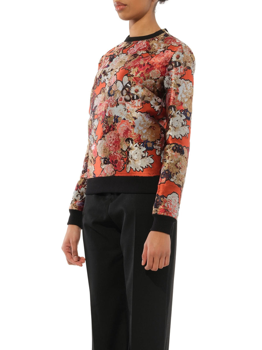 Flower Sweatshirt in Orange/Black