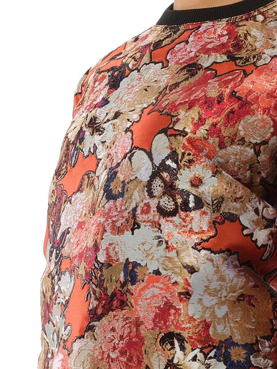 Flower Sweatshirt in Orange/Black