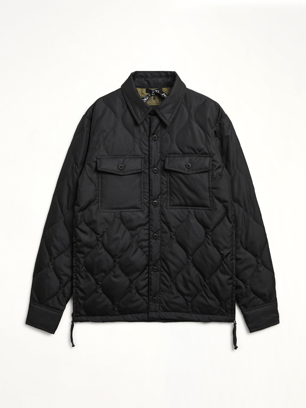 Military Down Shirt in Black