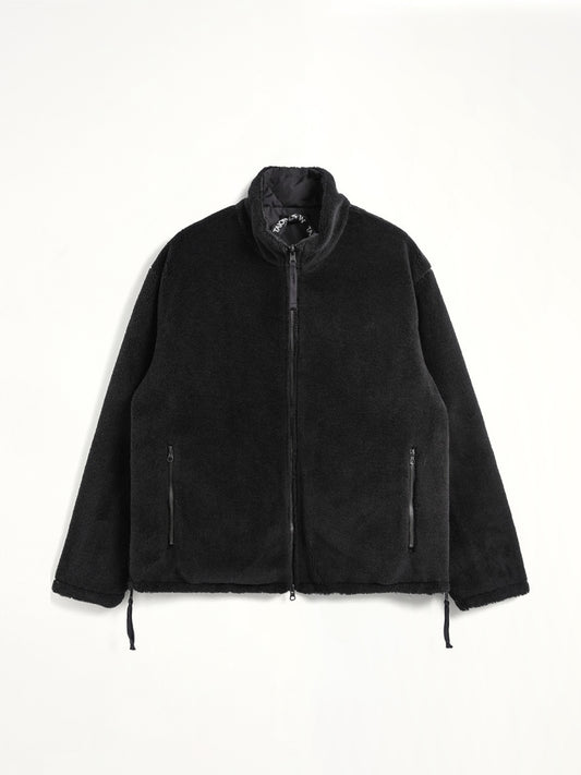 Military Reversible Down Boa Jacket in Black